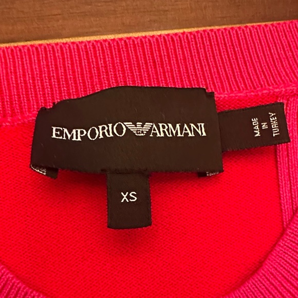 Emporio Armani Fuchsia Structured Ribbed Knit Sweater - Picture 3 of 11